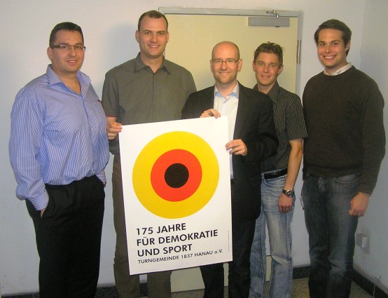 Von links nach rechts: Jens Gottwald, Robert Oestreich, Peter Tauber MdB, Sven Rgner und Bastian Zander.